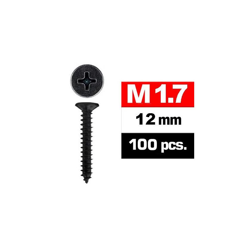 TORNILLOS PARA VIAS H0 M1.7 12mm (100 unids) ROSCA MADERA TORNILLOS PARA VIAS H0 M1.7 12mm (100 unids) ROSCA MADERA