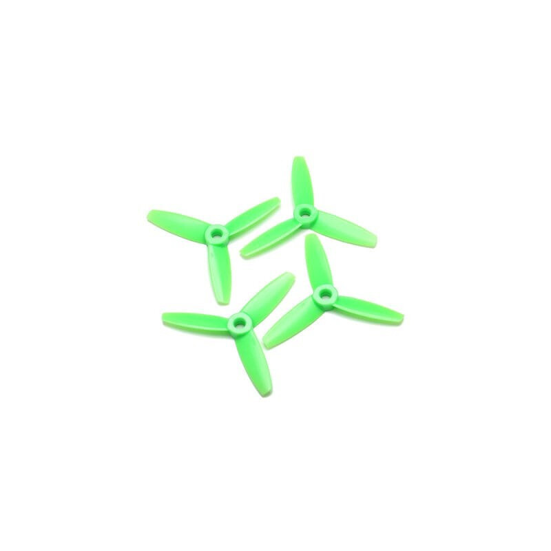 SET 4 HELICES TRIPALAS 4 x 4,5 (normal + invertida) VERDE - Gemfan 3934 SET 4 HELICES TRIPALAS 4 x 4,5 (normal + invertida) VERDE - Gemfan 3934